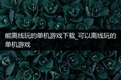 能离线玩的单机游戏下载_可以离线玩的单机游戏