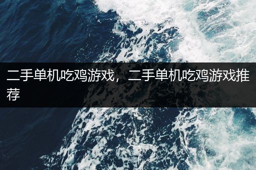 二手单机吃鸡游戏，二手单机吃鸡游戏推荐