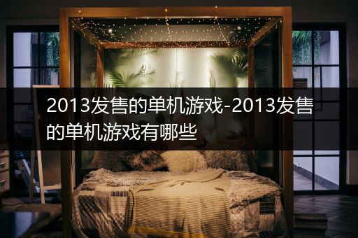 2013发售的单机游戏-2013发售的单机游戏有哪些