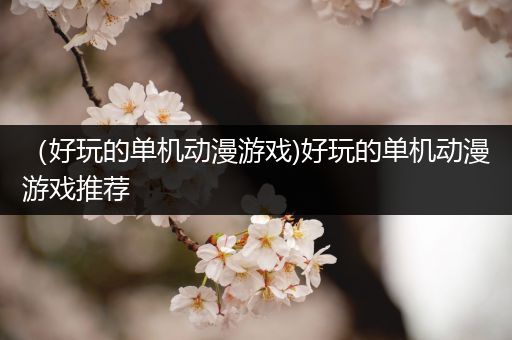 （好玩的单机动漫游戏)好玩的单机动漫游戏推荐