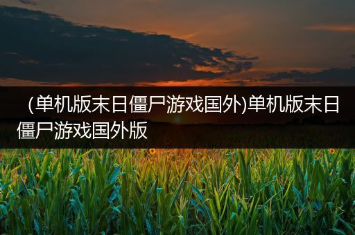 （单机版末日僵尸游戏国外)单机版末日僵尸游戏国外版
