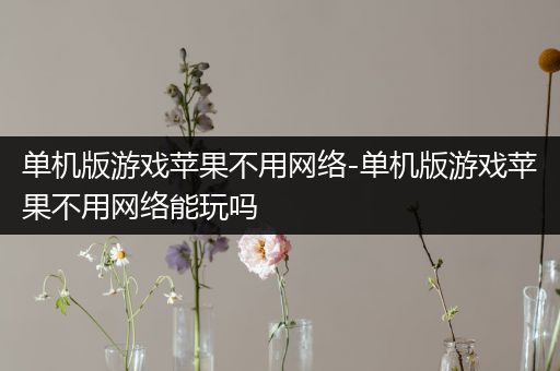 单机版游戏苹果不用网络-单机版游戏苹果不用网络能玩吗