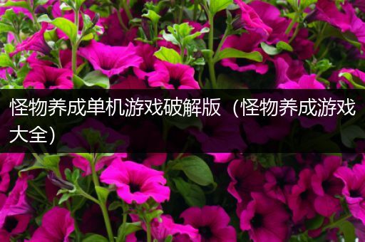 怪物养成单机游戏破解版（怪物养成游戏大全）