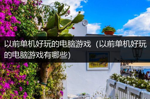 以前单机好玩的电脑游戏（以前单机好玩的电脑游戏有哪些）