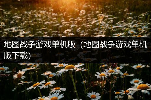 地图战争游戏单机版（地图战争游戏单机版下载）