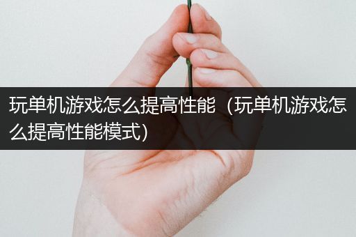 玩单机游戏怎么提高性能（玩单机游戏怎么提高性能模式）
