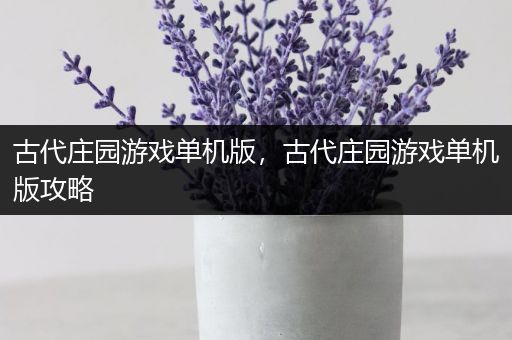 古代庄园游戏单机版，古代庄园游戏单机版攻略