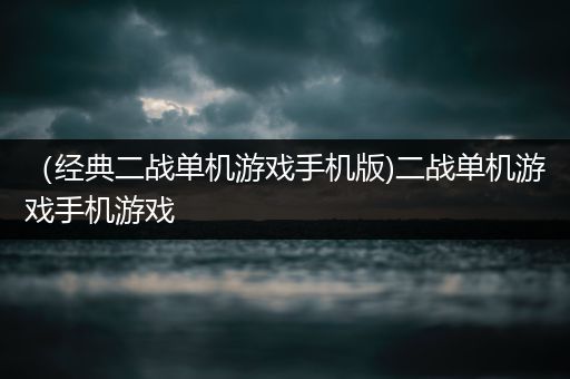 （经典二战单机游戏手机版)二战单机游戏手机游戏