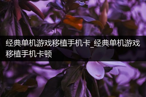 经典单机游戏移植手机卡_经典单机游戏移植手机卡顿