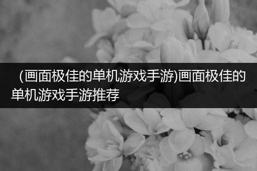 （画面极佳的单机游戏手游)画面极佳的单机游戏手游推荐