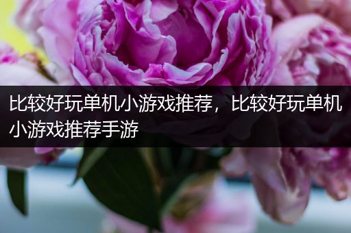比较好玩单机小游戏推荐，比较好玩单机小游戏推荐手游