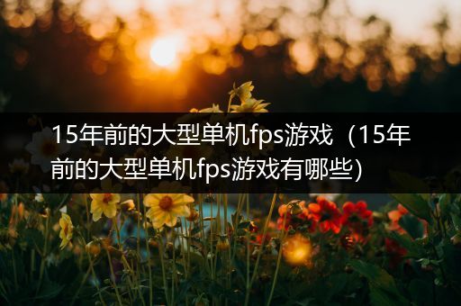15年前的大型单机fps游戏（15年前的大型单机fps游戏有哪些）