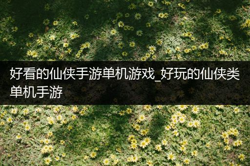 好看的仙侠手游单机游戏_好玩的仙侠类单机手游