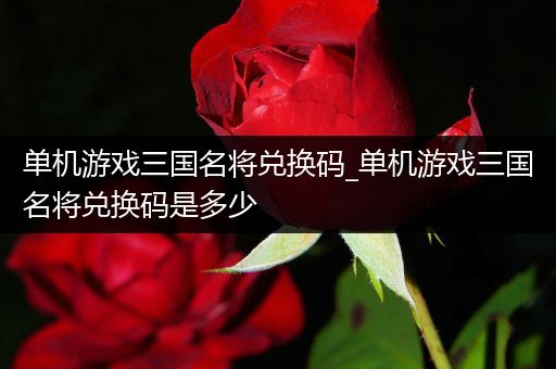 单机游戏三国名将兑换码_单机游戏三国名将兑换码是多少