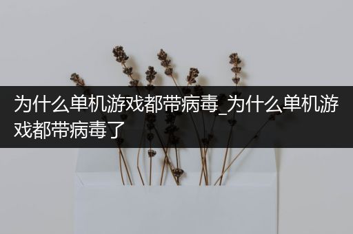 为什么单机游戏都带病毒_为什么单机游戏都带病毒了