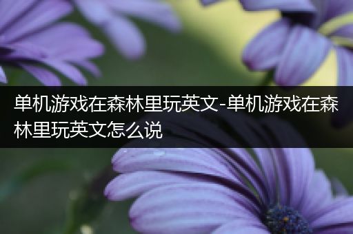 单机游戏在森林里玩英文-单机游戏在森林里玩英文怎么说