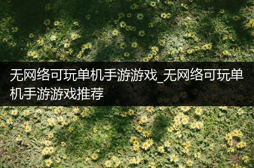 无网络可玩单机手游游戏_无网络可玩单机手游游戏推荐