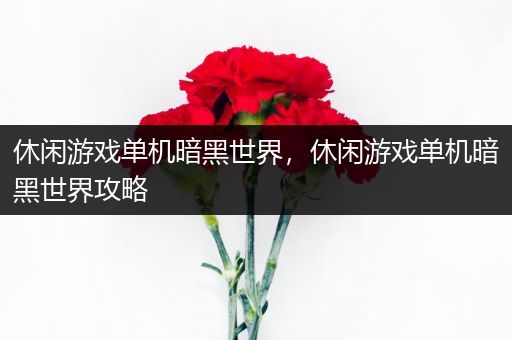 休闲游戏单机暗黑世界，休闲游戏单机暗黑世界攻略