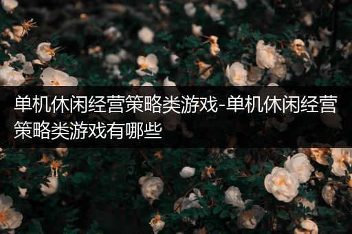 单机休闲经营策略类游戏-单机休闲经营策略类游戏有哪些