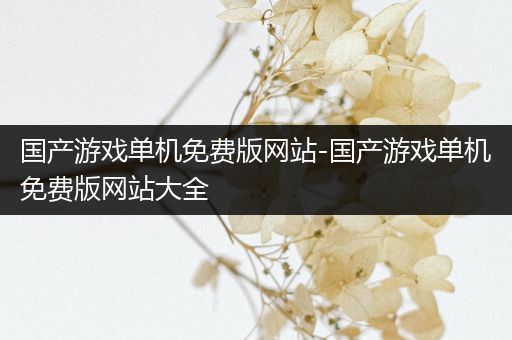 国产游戏单机免费版网站-国产游戏单机免费版网站大全