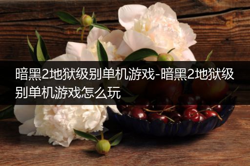 暗黑2地狱级别单机游戏-暗黑2地狱级别单机游戏怎么玩