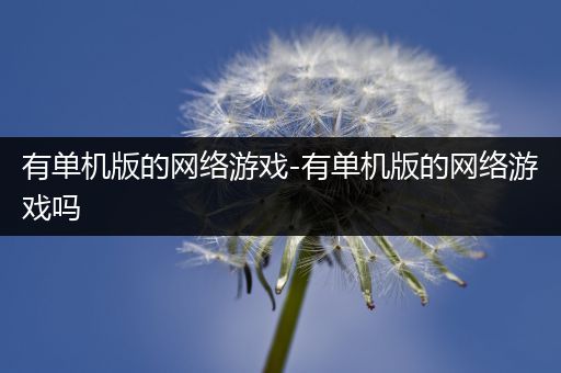 有单机版的网络游戏-有单机版的网络游戏吗