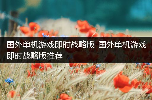 国外单机游戏即时战略版-国外单机游戏即时战略版推荐