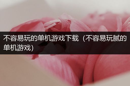 不容易玩的单机游戏下载（不容易玩腻的单机游戏）