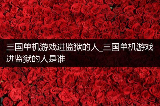 三国单机游戏进监狱的人_三国单机游戏进监狱的人是谁