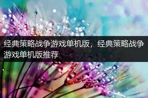 经典策略战争游戏单机版，经典策略战争游戏单机版推荐