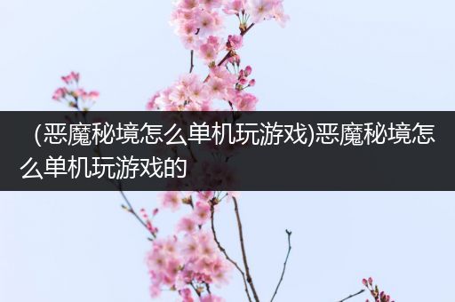 （恶魔秘境怎么单机玩游戏)恶魔秘境怎么单机玩游戏的