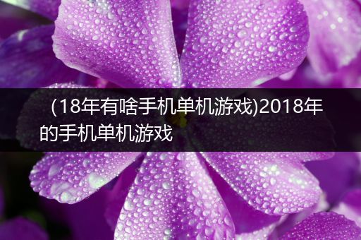 （18年有啥手机单机游戏)2018年的手机单机游戏