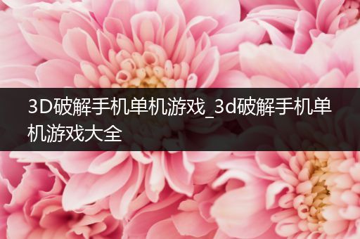 3D破解手机单机游戏_3d破解手机单机游戏大全