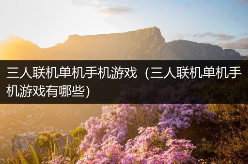 三人联机单机手机游戏（三人联机单机手机游戏有哪些）