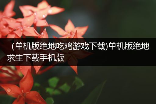 （单机版绝地吃鸡游戏下载)单机版绝地求生下载手机版