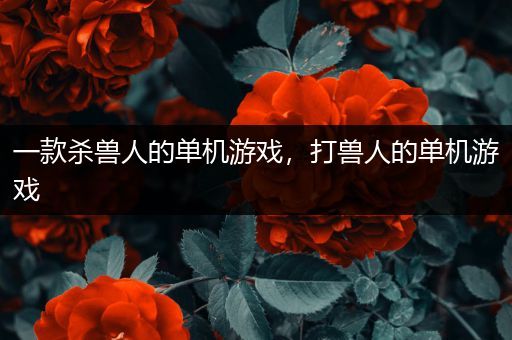 一款杀兽人的单机游戏，打兽人的单机游戏