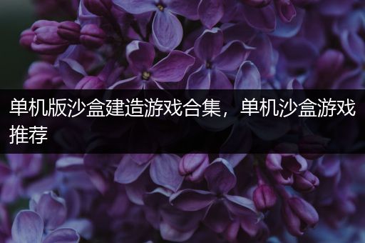 单机版沙盒建造游戏合集，单机沙盒游戏推荐