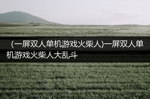 （一屏双人单机游戏火柴人)一屏双人单机游戏火柴人大乱斗