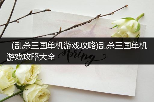 （乱杀三国单机游戏攻略)乱杀三国单机游戏攻略大全