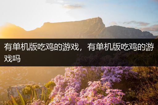 有单机版吃鸡的游戏，有单机版吃鸡的游戏吗