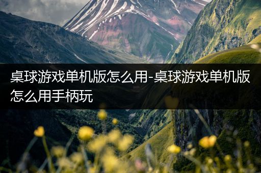 桌球游戏单机版怎么用-桌球游戏单机版怎么用手柄玩