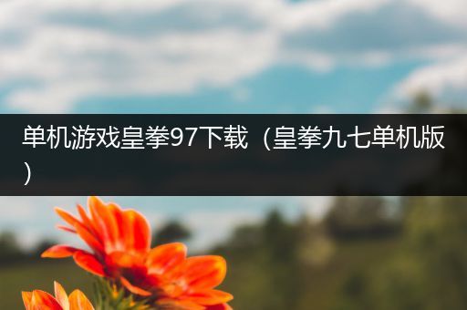 单机游戏皇拳97下载（皇拳九七单机版）