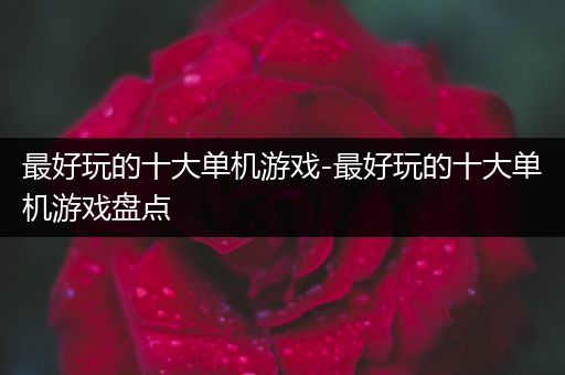 最好玩的十大单机游戏-最好玩的十大单机游戏盘点