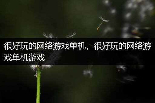 很好玩的网络游戏单机，很好玩的网络游戏单机游戏