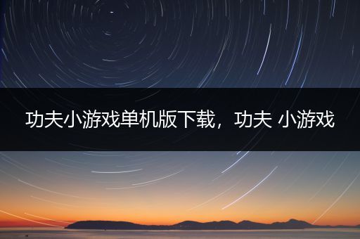 功夫小游戏单机版下载，功夫 小游戏