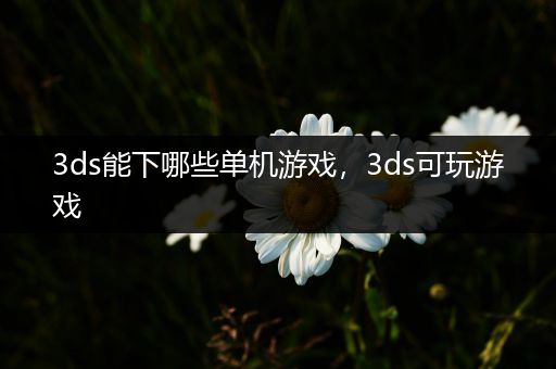 3ds能下哪些单机游戏，3ds可玩游戏