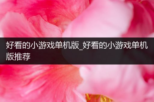 好看的小游戏单机版_好看的小游戏单机版推荐