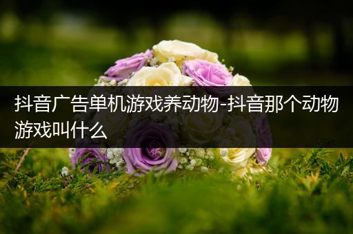 抖音广告单机游戏养动物-抖音那个动物游戏叫什么