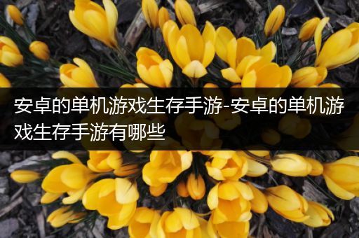 安卓的单机游戏生存手游-安卓的单机游戏生存手游有哪些