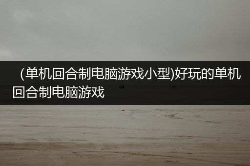 （单机回合制电脑游戏小型)好玩的单机回合制电脑游戏